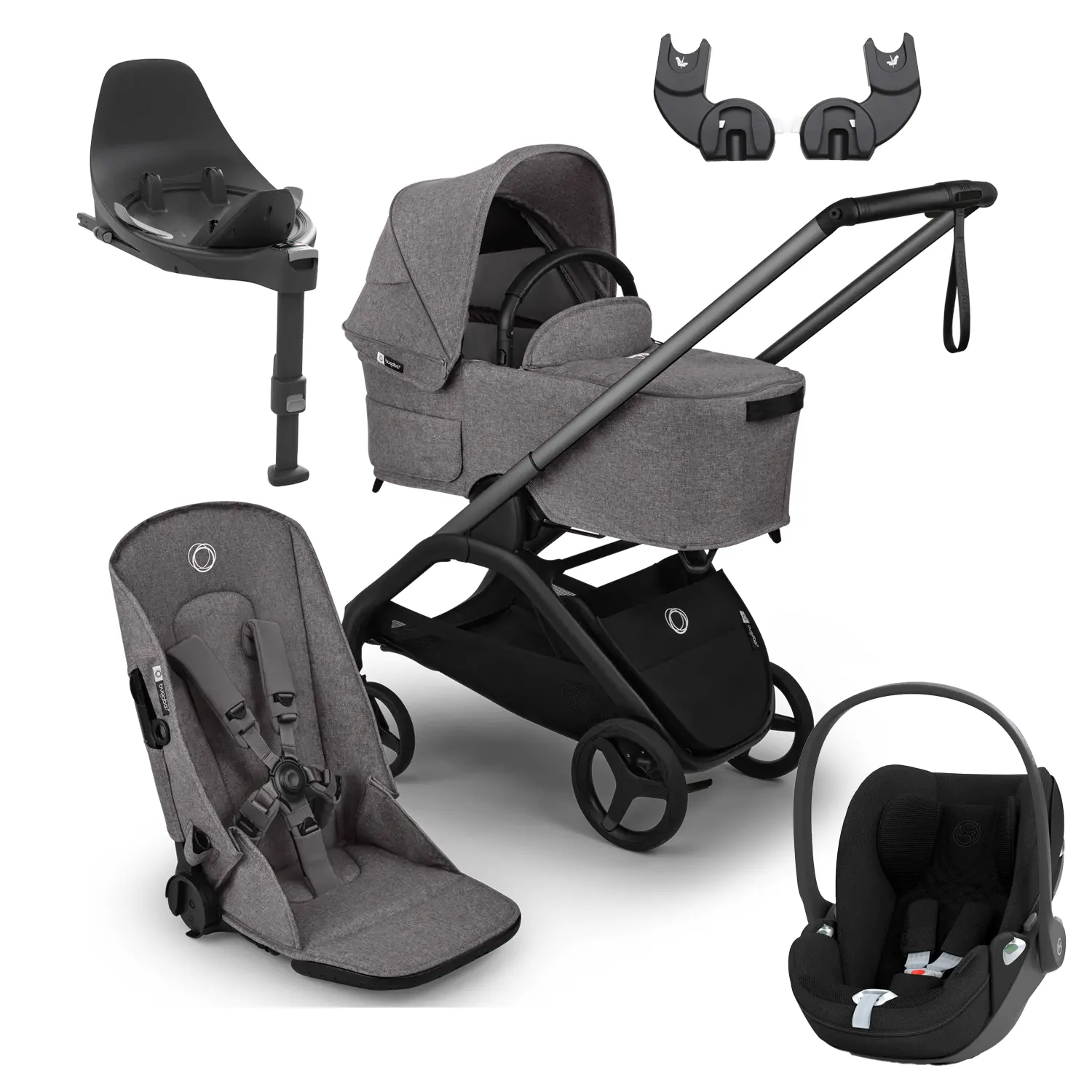 bugaboo dragonfly plus cloud base t grey melange