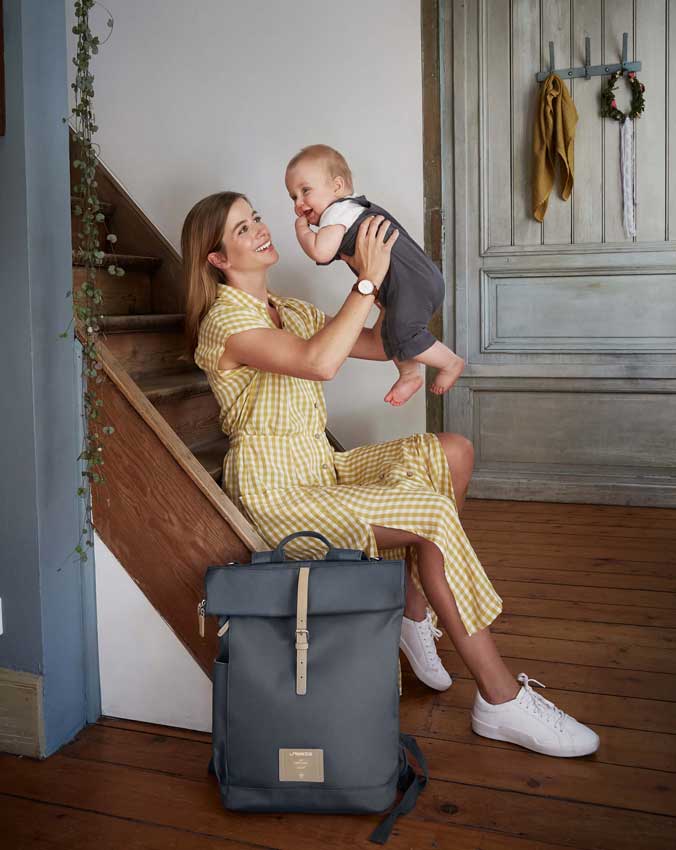 Lässig Wickeltasche Rolltop Anthracite