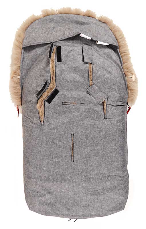 Kaiser Lammfellfußsack Nelly Cappuchino Rückseite