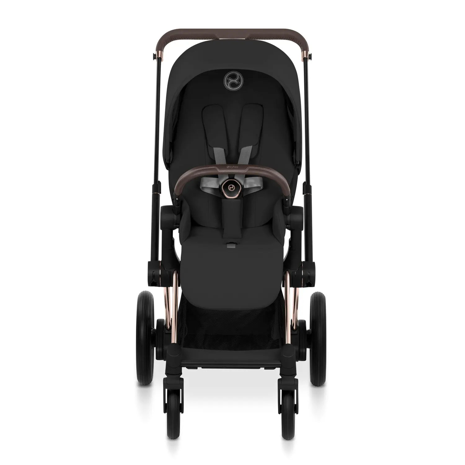 cybex e priam comfort buggy rosegold sepia black front