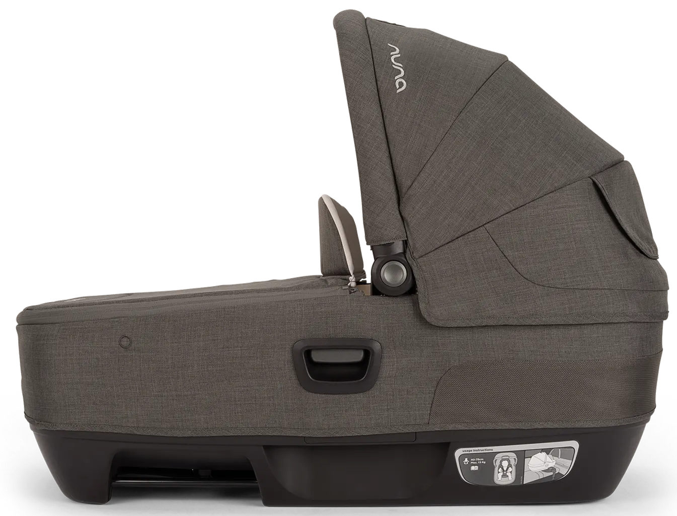 Nuna Cari next carrycot grey side view