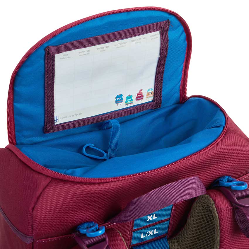 Finkid Schulranzen Buddy Eko Sport Wild Berry/Purple Stundenplan