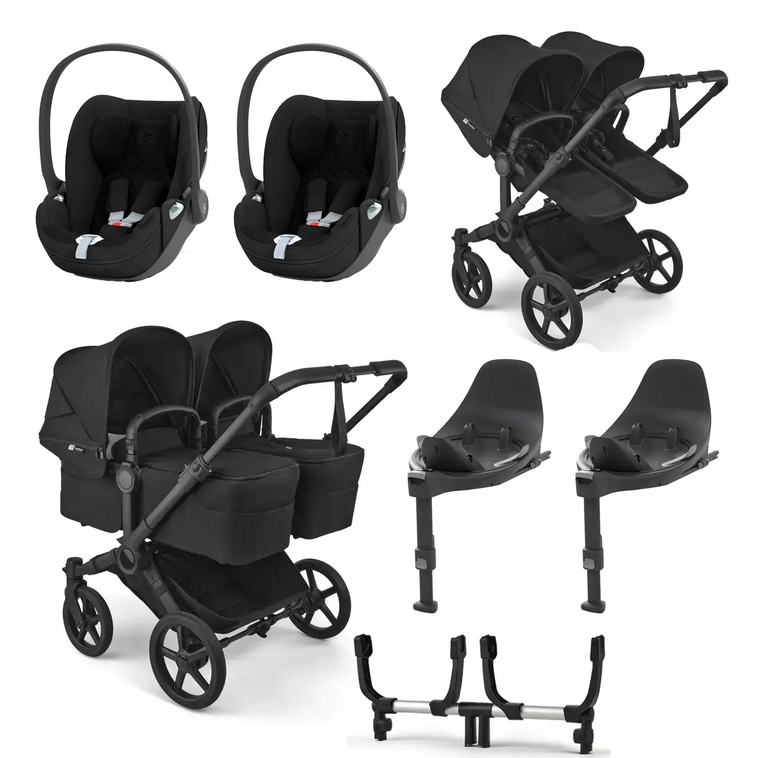bugaboo donkey 6 twin set cloud base t heritage black