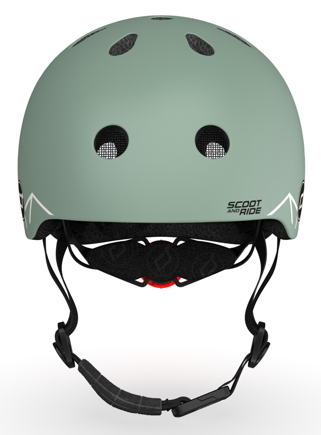 Scoot and Ride Kinderhelm green lines vorn