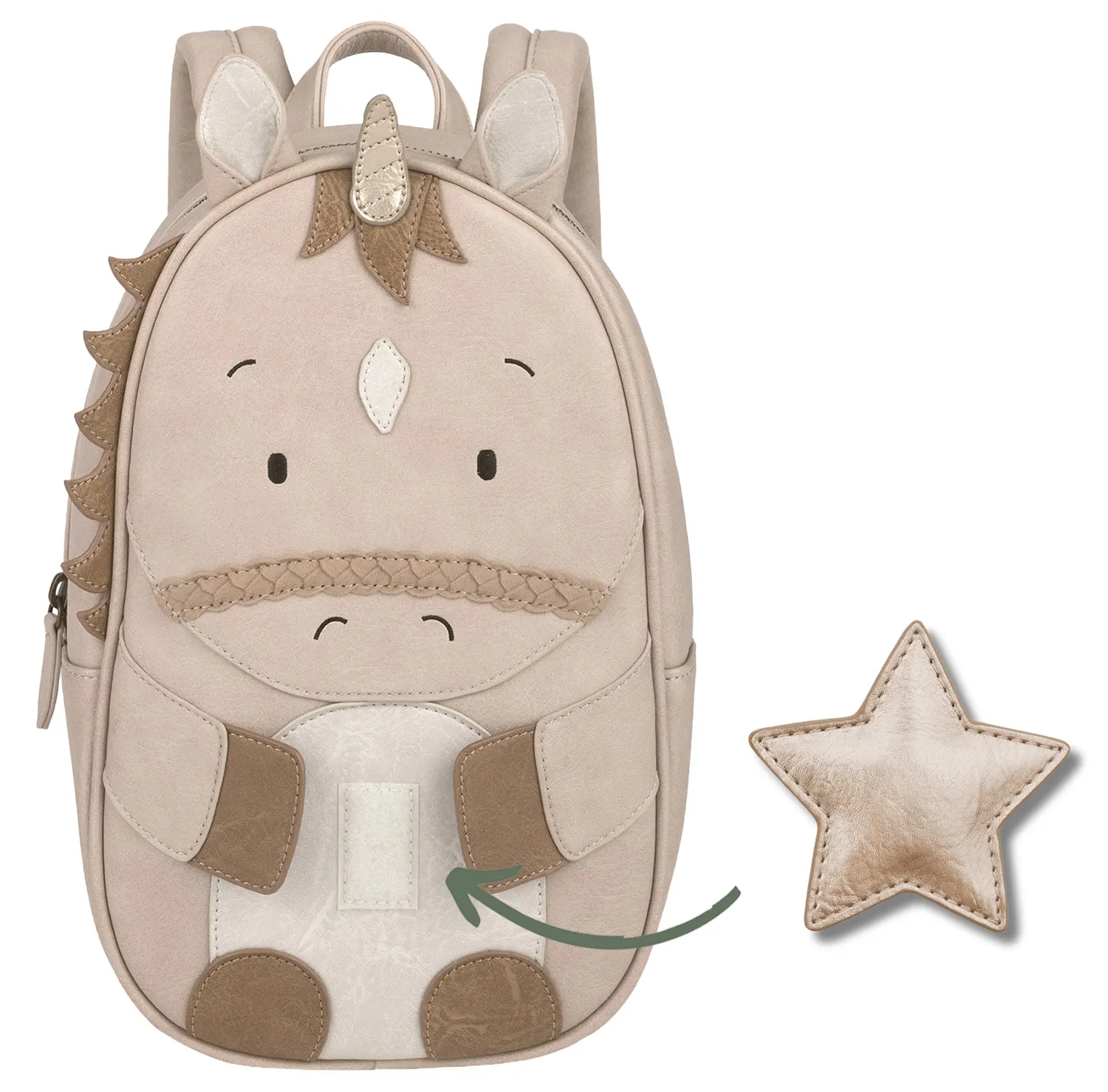 Littel Who Rucksack Groß Einhorn Elina mit Stern Patch