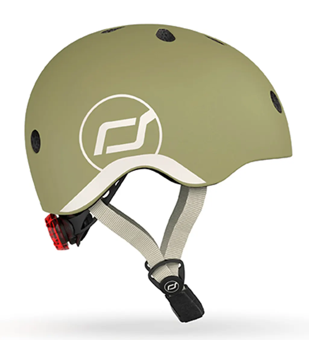 Scoot and Ride Kinderhelm Olive Seite Scoot and Ride Kinderhelm Olive Seite