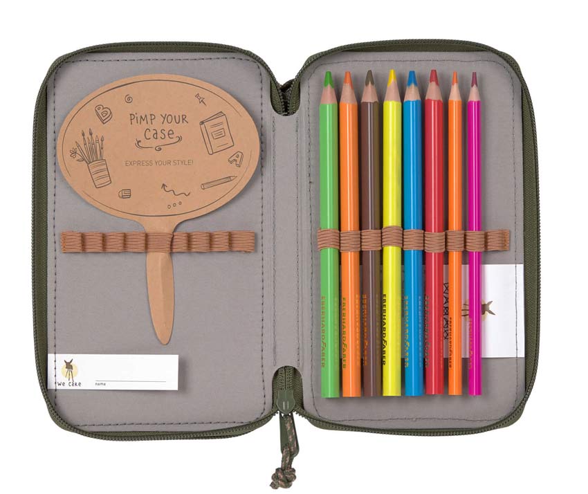 Lässig Federtasche Unique Olive mit Zubehör