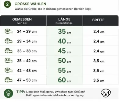 maul halsband jagd  groeße text