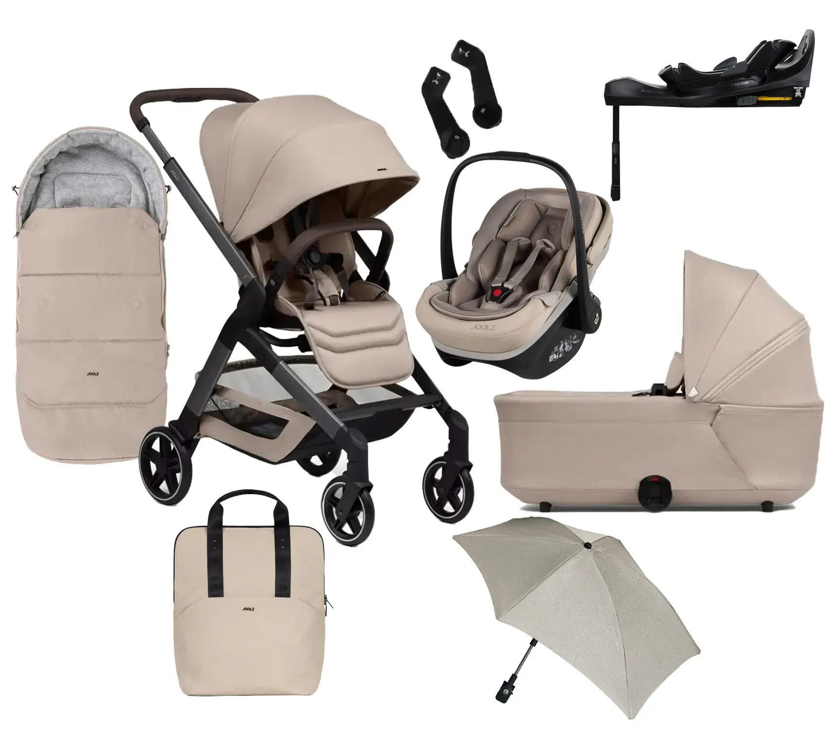 joolz hub 2 kinderwagen komplett set sandy taupe slide pro