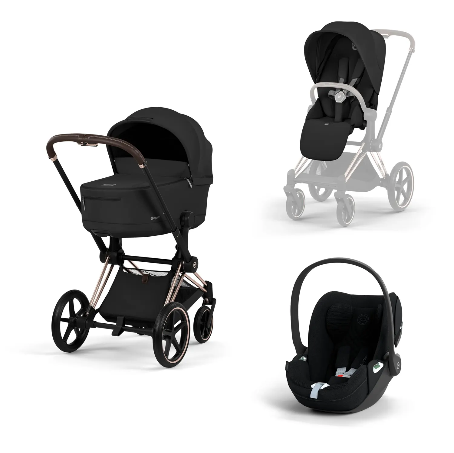 cybex priam comfort set cloud t rosegold sepia black