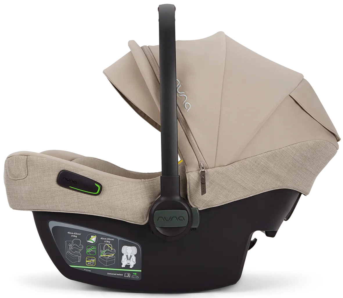 Nuna Pipa next Babyschale beige Seitenansicht