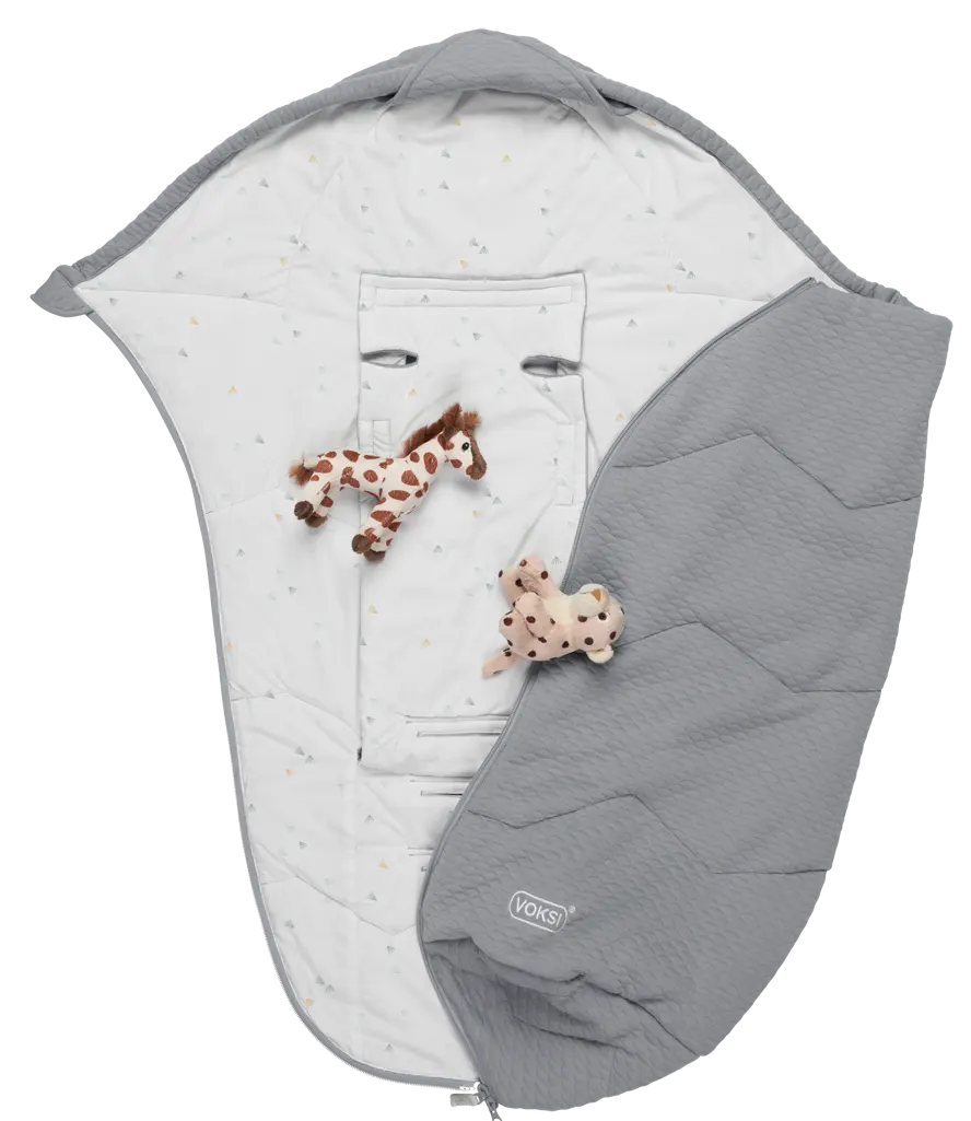 Voksi Breeze Light Sommer Fußsack Grey Fields Spieldecke