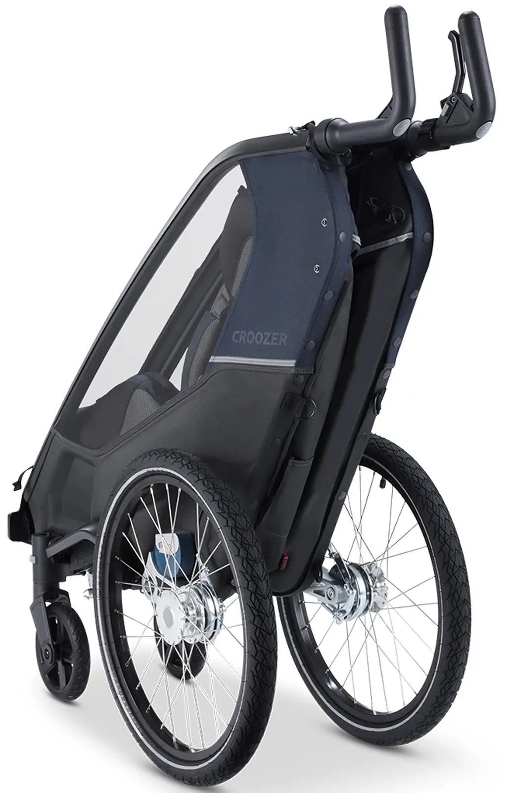 Croozer Lykke Anhänger hochkant gefaltet