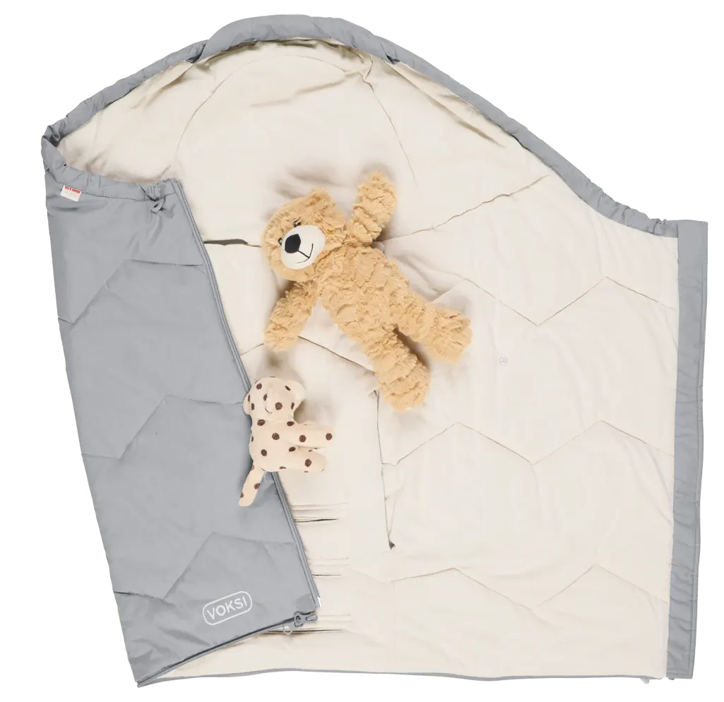 voksi lightweight footmuff sky light grey solid open