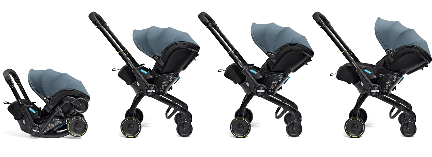 Doona X Babyschale Ocean Blue – alle Modi von Autositz bis Buggy