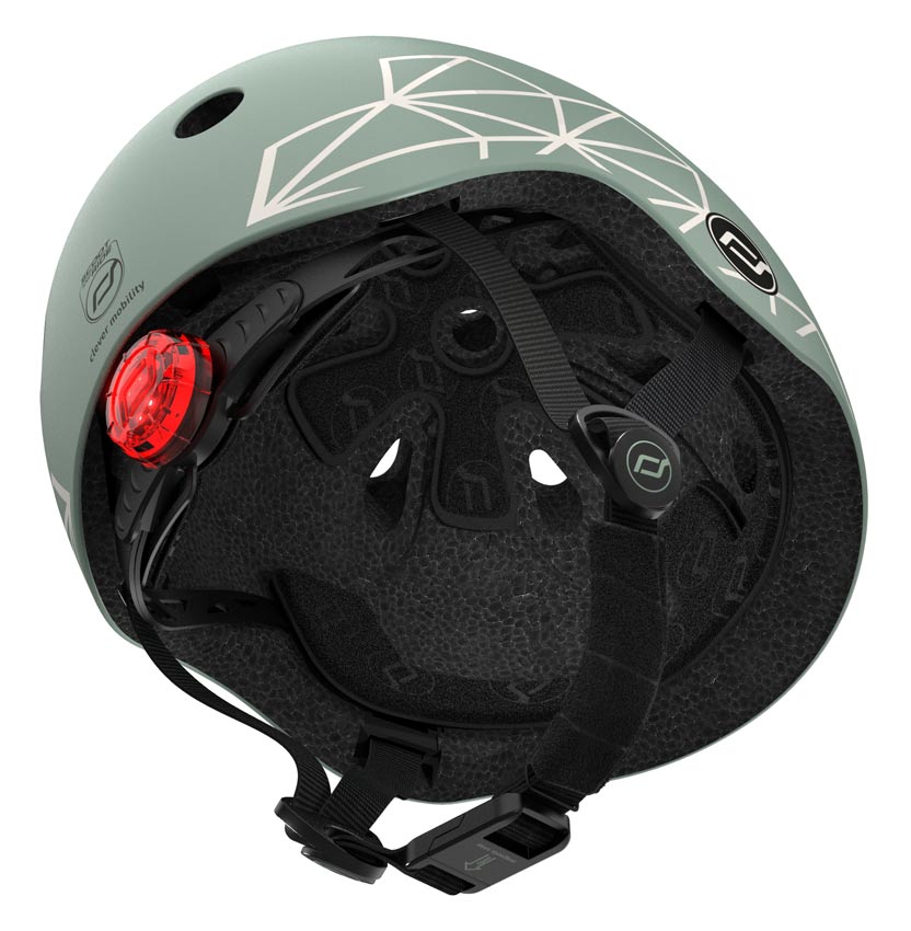 Scoot and Ride Kinderhelm green lines innen