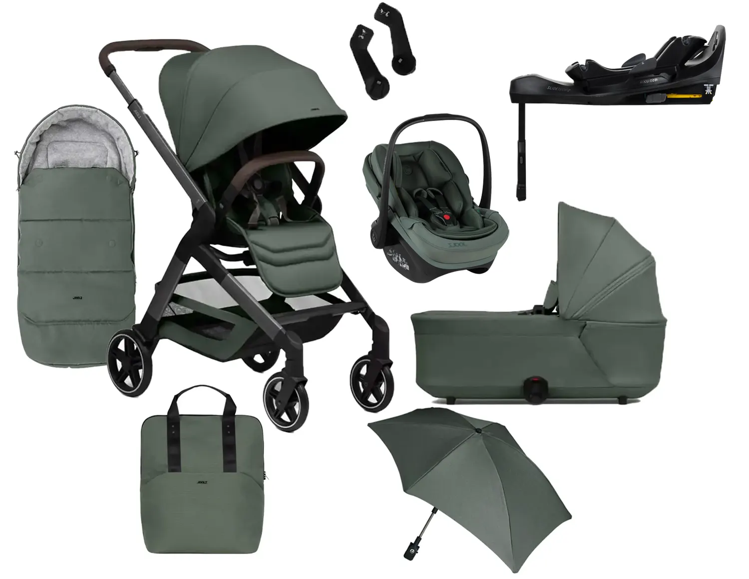 joolz hub 2 kinderwagen komplett set slide pro forest green