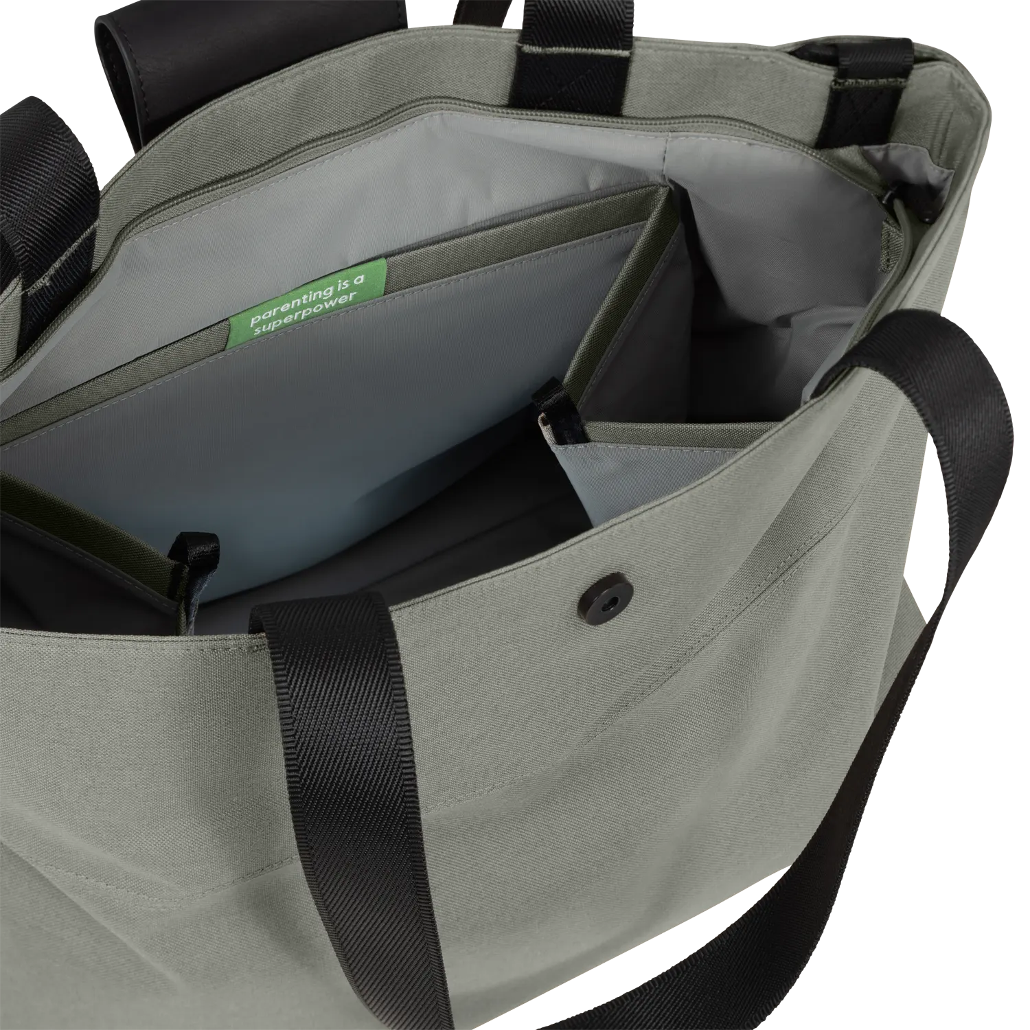 Joolz Wickeltasche Sage Green Innenaufteilung