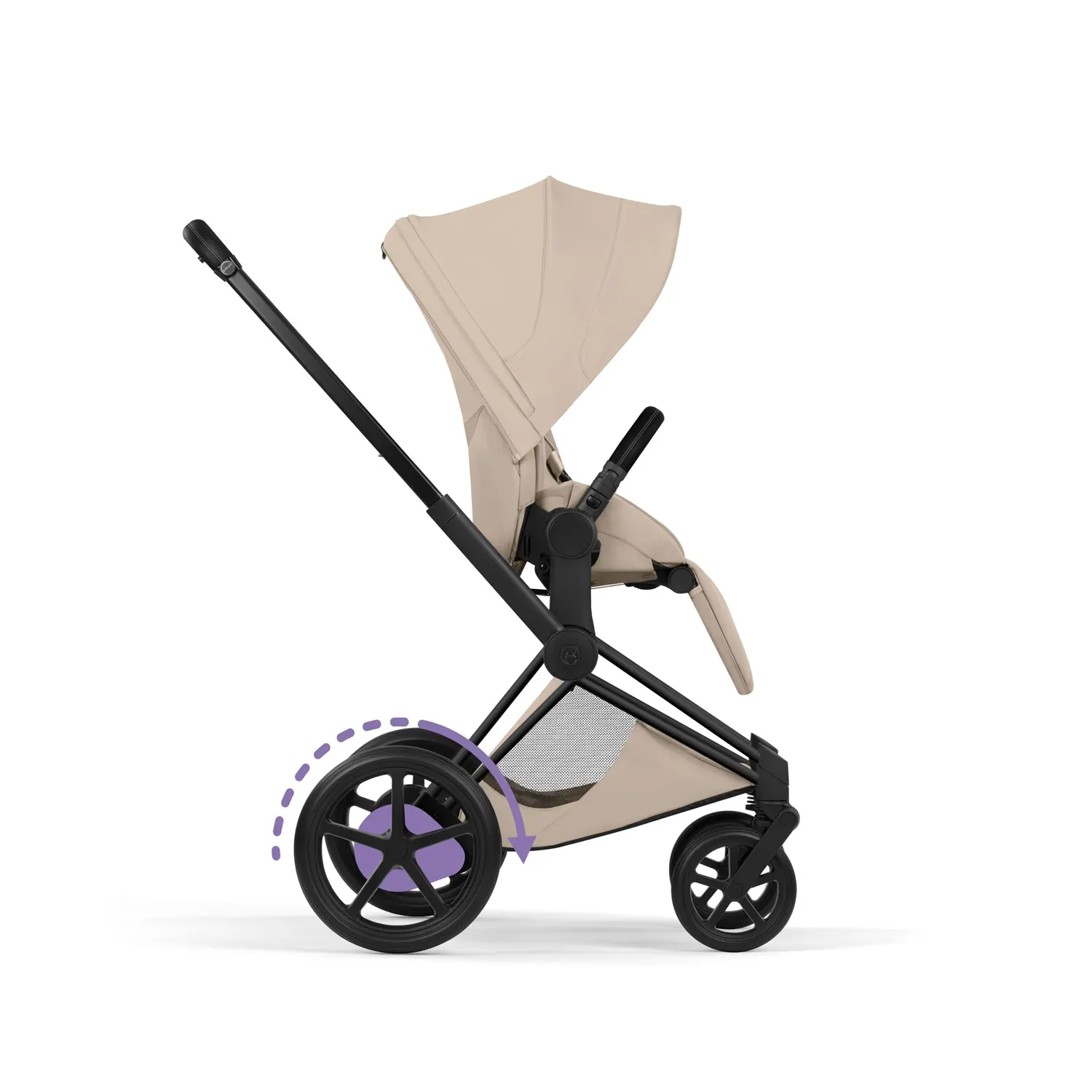 cybex e priam style buggy black cozy beige seite
