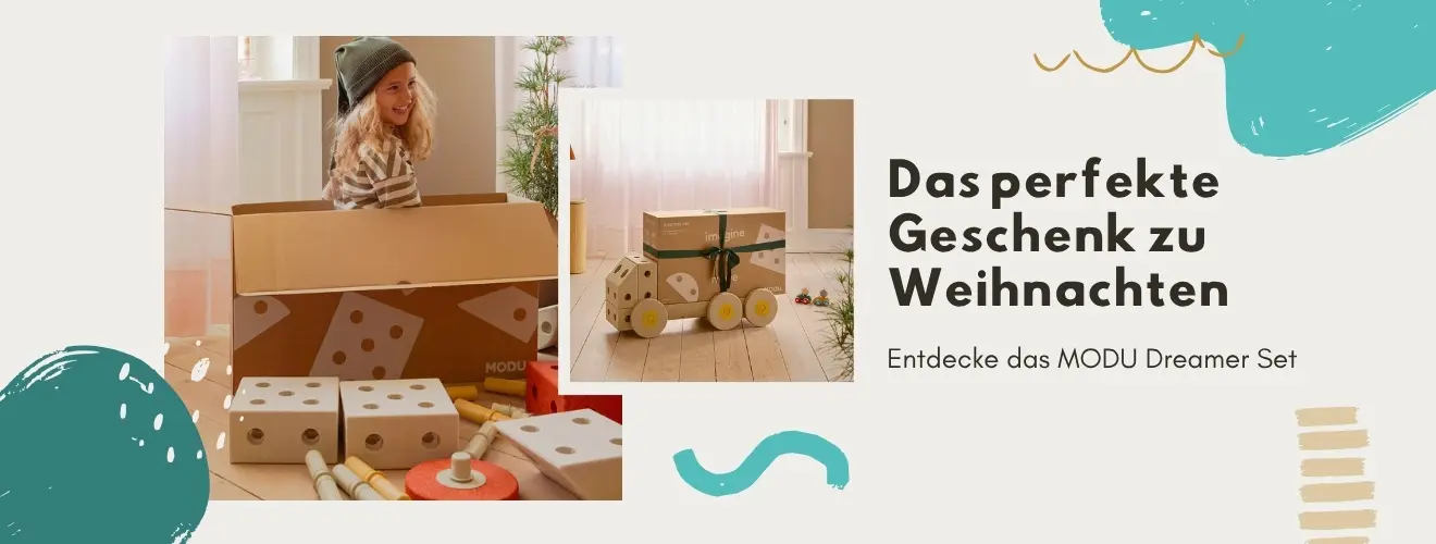 Das perfekte Geschenk zu Weihnachten: das Modu Dreamer Set Bauspielzeug für Kinder ab 6 Monate