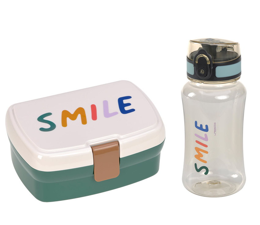 Lässig Lunch Set Smile Milky/Ocean Green