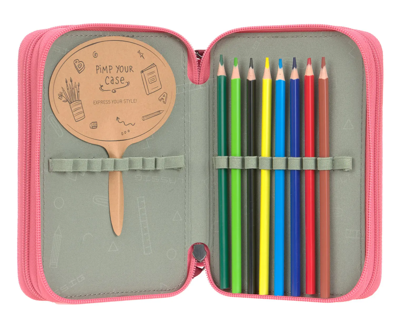 Lässig 3 Fach Federtasche Pink Fach