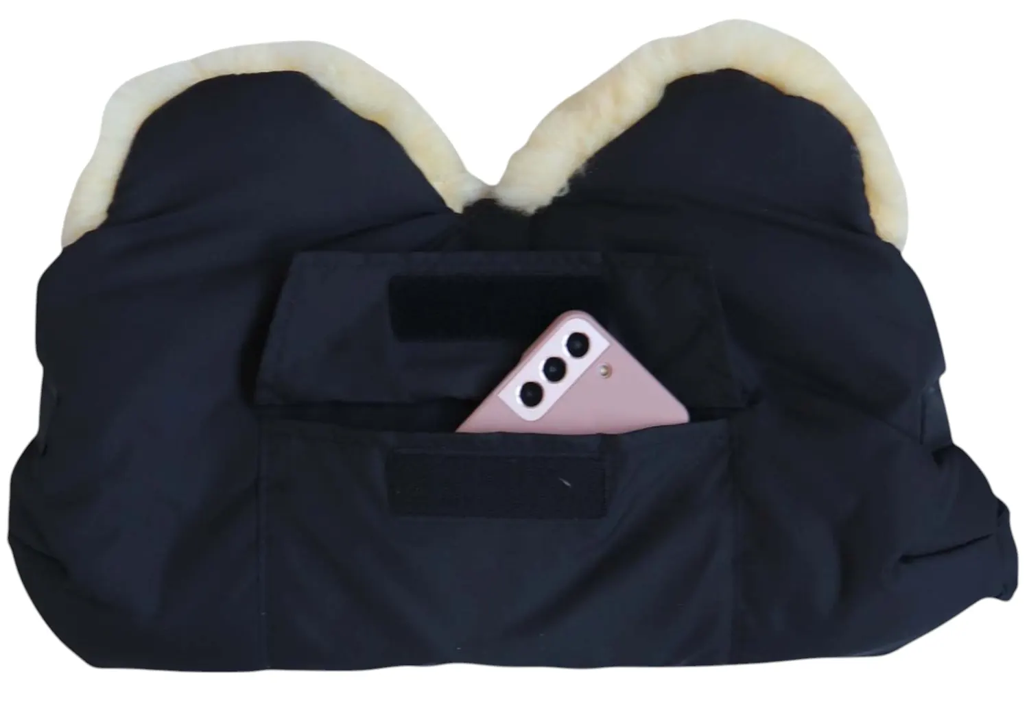 Kaiser Lambskin Hand Warmer Big Black Compartment