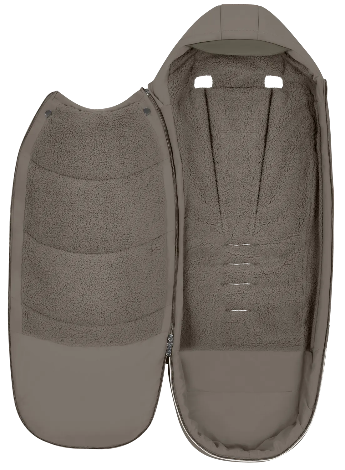 cybex fusssack platinum coconut brown offen
