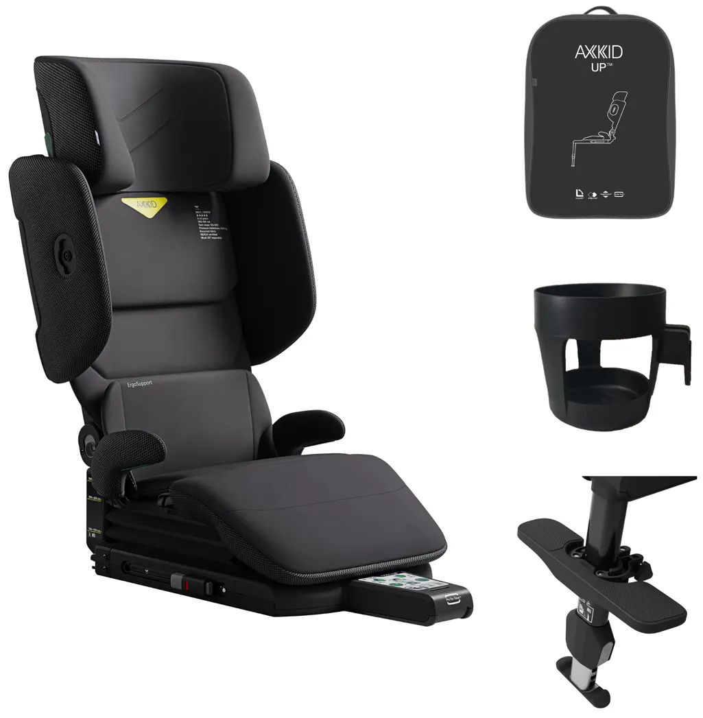 Axkid Up Kindersitz grau mit Zubehör
