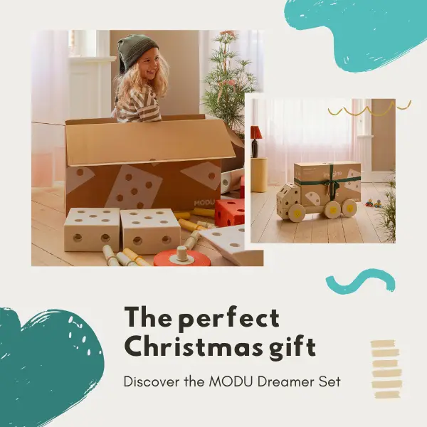 Das perfekte Geschenk zu Weihnachten: das Modu Dreamer Set Bauspielzeug für Kinder ab 6 Monate