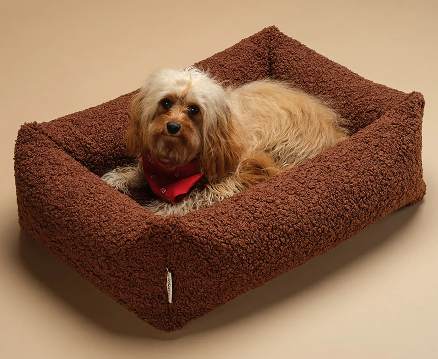 Wigiwama Hundebett Größe M Warm Hazel Hund im Bett