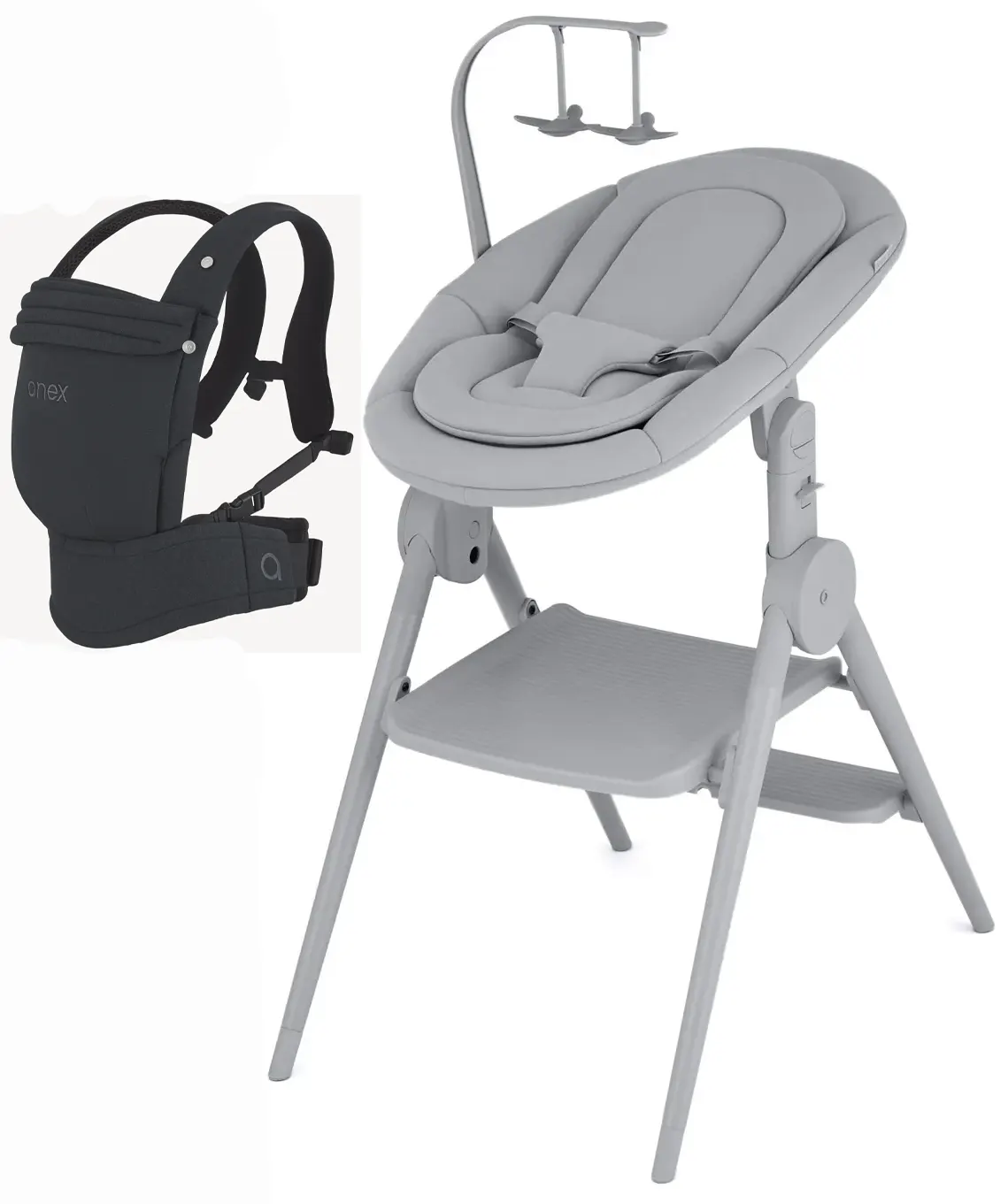Anex set highchair and baby carrier blackgrey