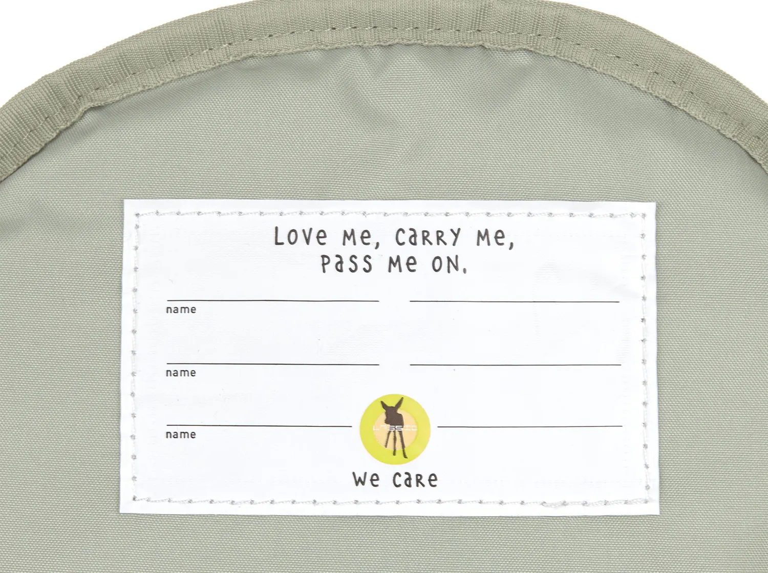 Lässig Kindergartenrucksack Tiny Team Katze Namensschild