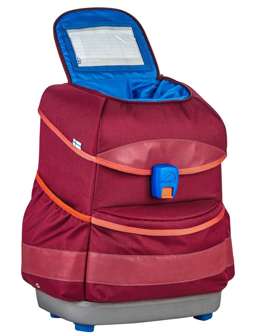 Finkid Schulranzen Buddy Beetred Chili Deckel mit Stundenplan