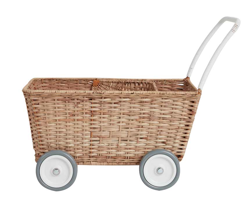 Olli Ella Rattan Puppenwagen Strolly Natural