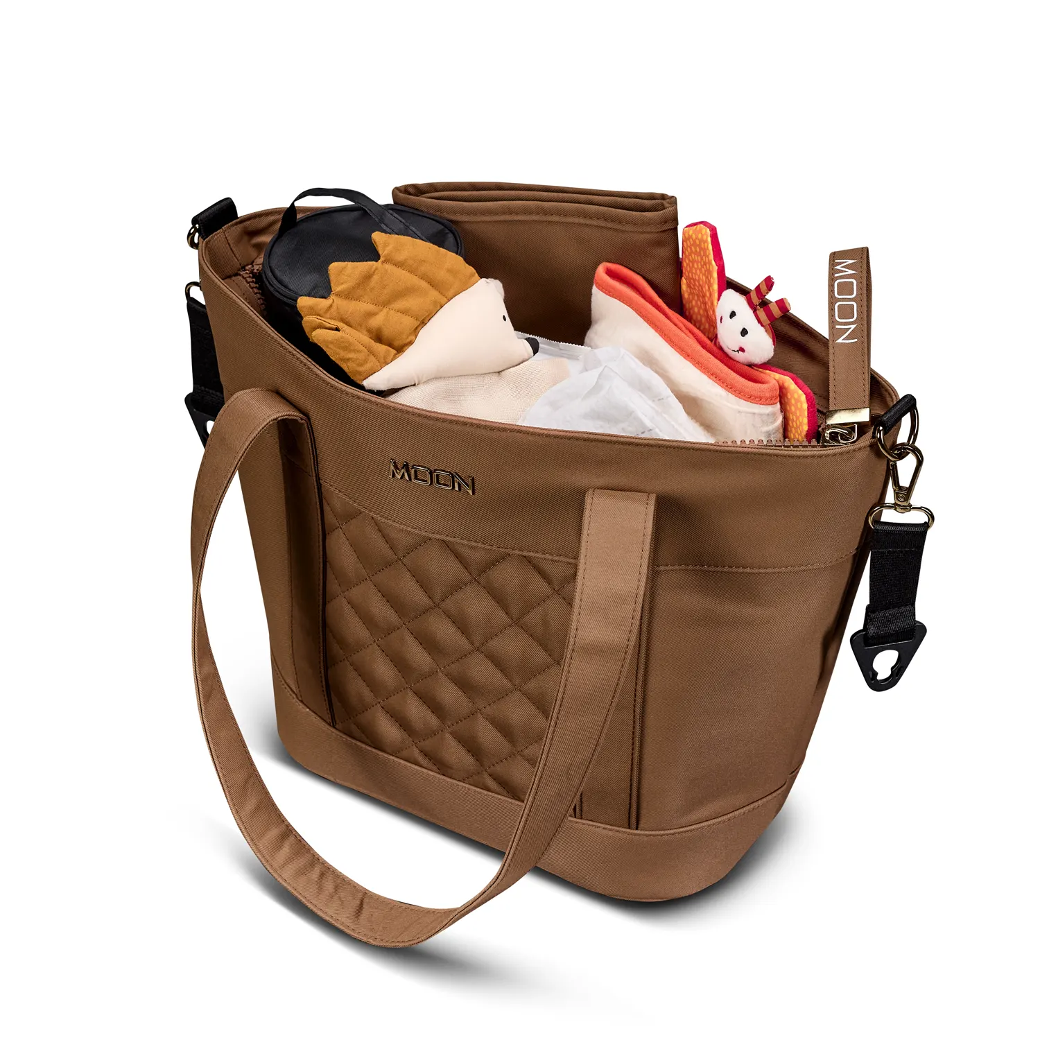 moon v shapebag cognac offen