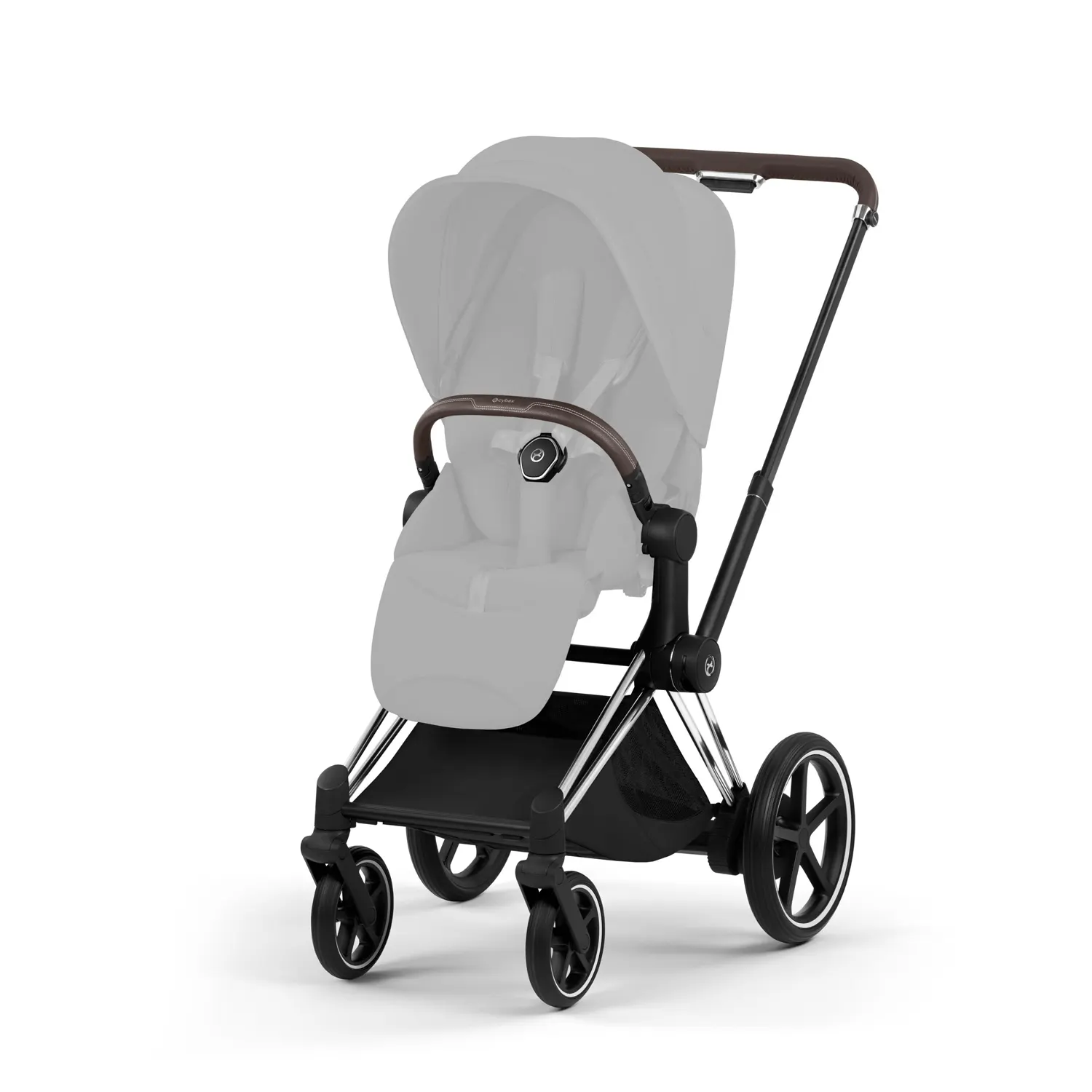 cybex e priam style gestell chrome brown seite