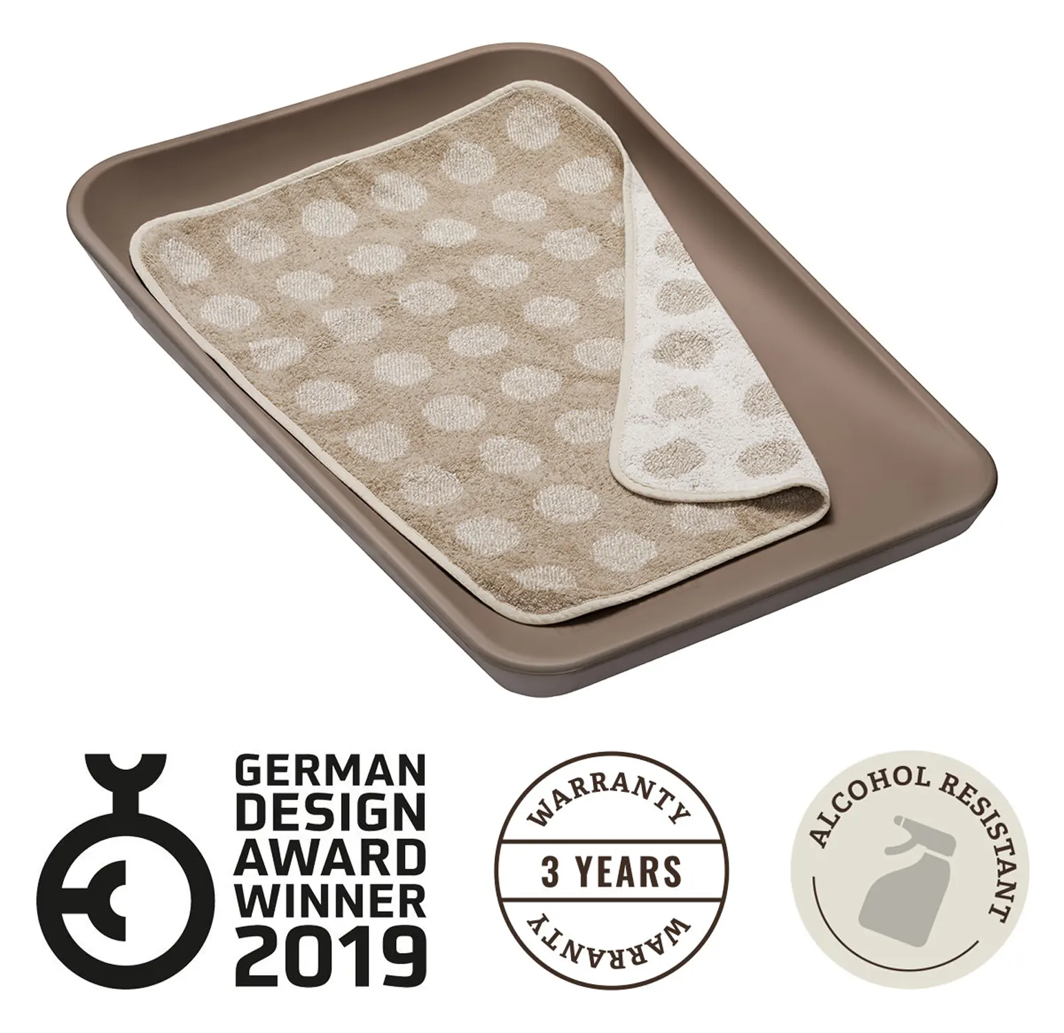 Leander Wickelunterlage Mocca Icons