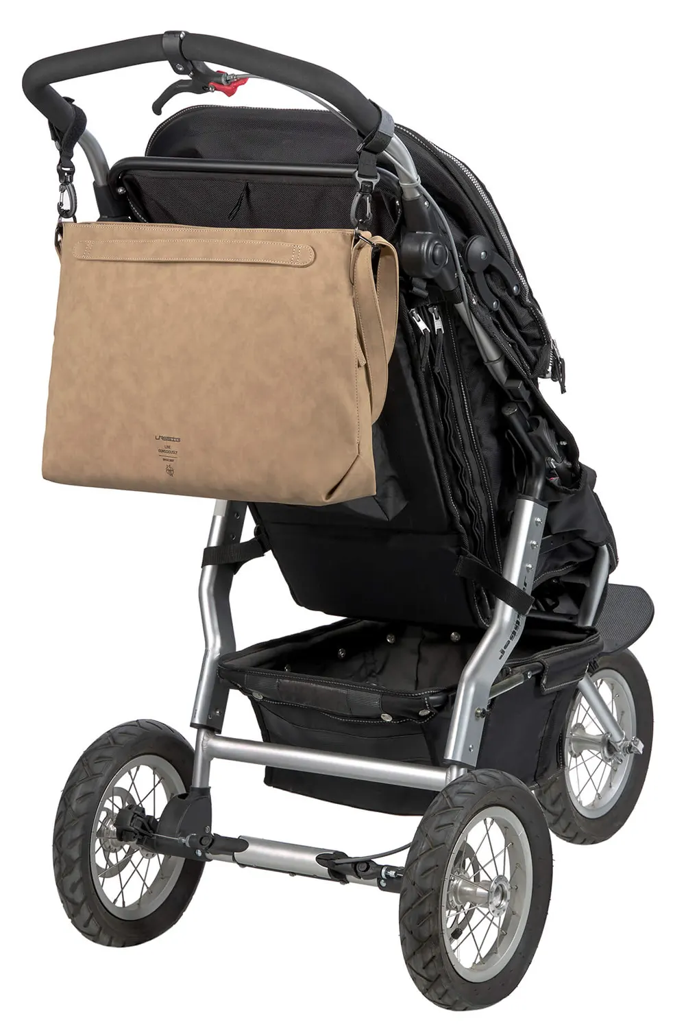 Lässig diaper bag tender camel on the stroller
