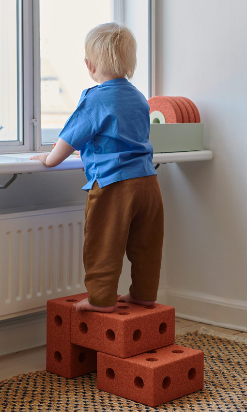 MODU 3-in-1-Lauflernwagen Burnt-Orange/Dusty-Green Tritthocker