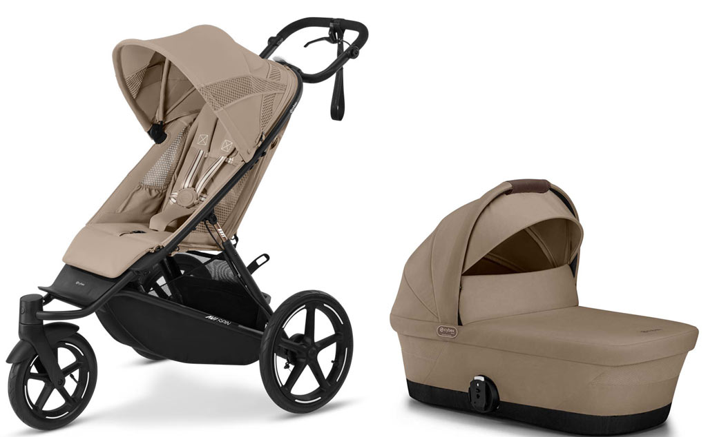 Cybex AVI Spin Jogging Kinderwagen mit Cot S Babywanne Almond Beige