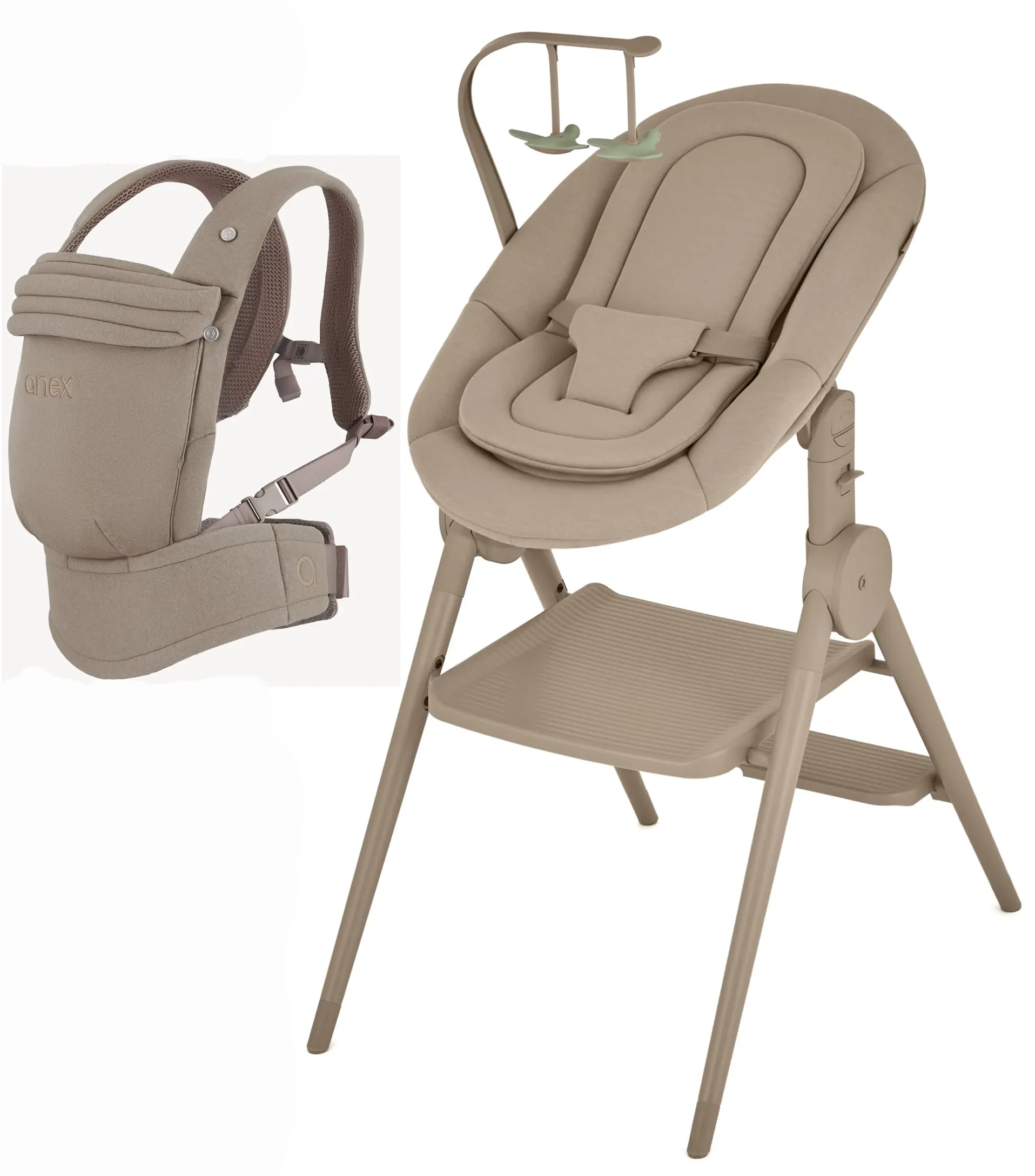Anex set highchair and baby carrier  beige beige