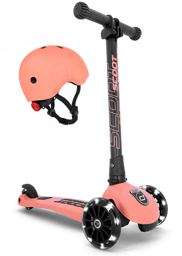 Scoot and Ride Highwaykick 3 Roller mit Helm peach