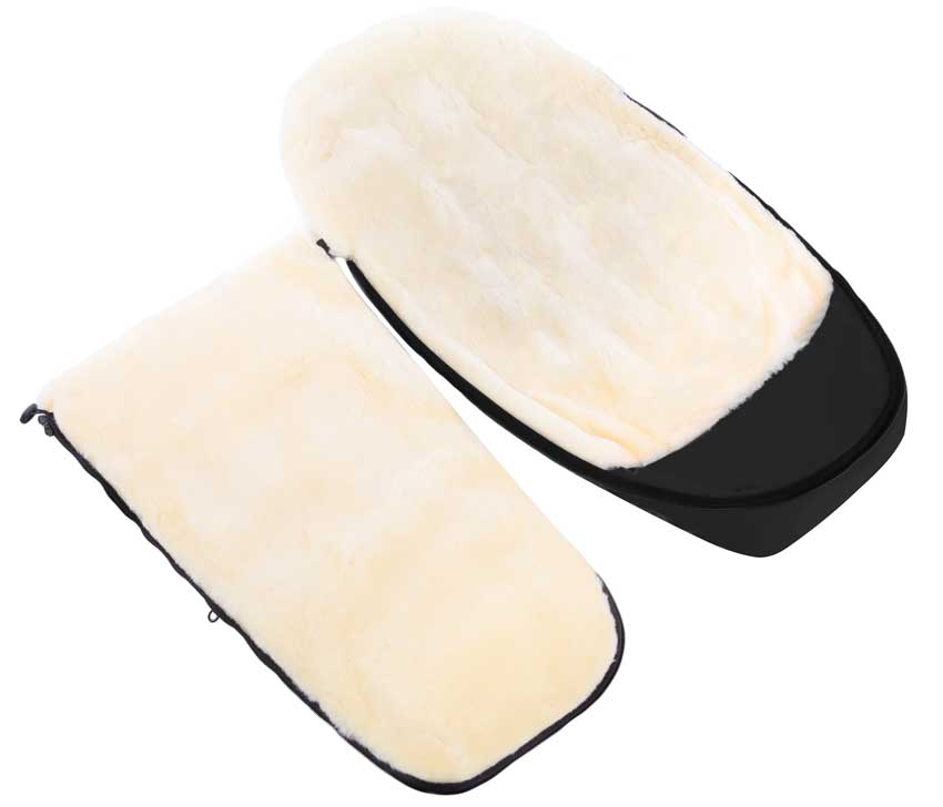 Werner Christ Baby Flims Lambskin Footmuff Black Open
