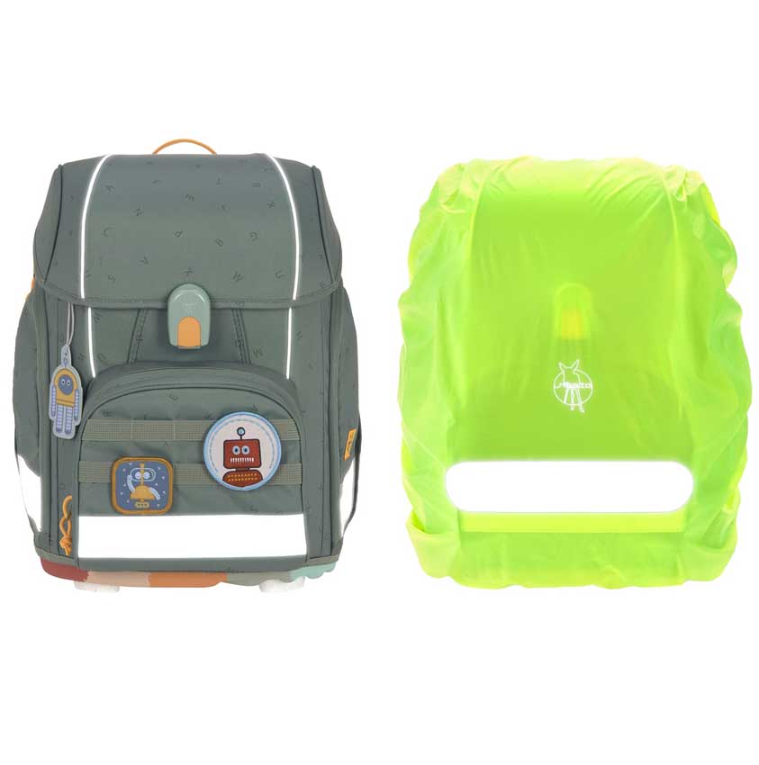 Lässig Schulranzen Set Boxy Unique Letters Green Regencover