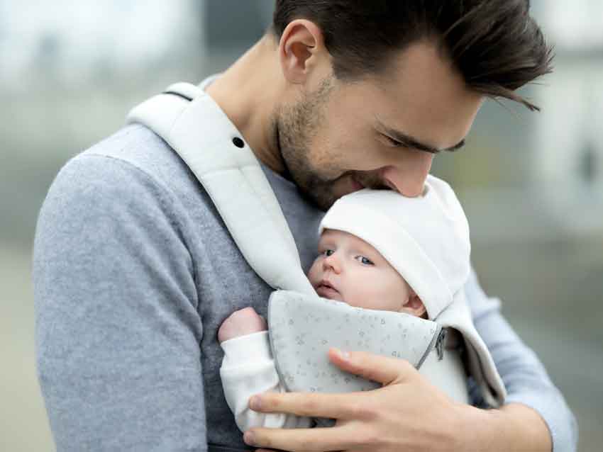 BeSafe Babytrage Haven Stone Premium Leaf aufgeklappt mit Blick nach innen