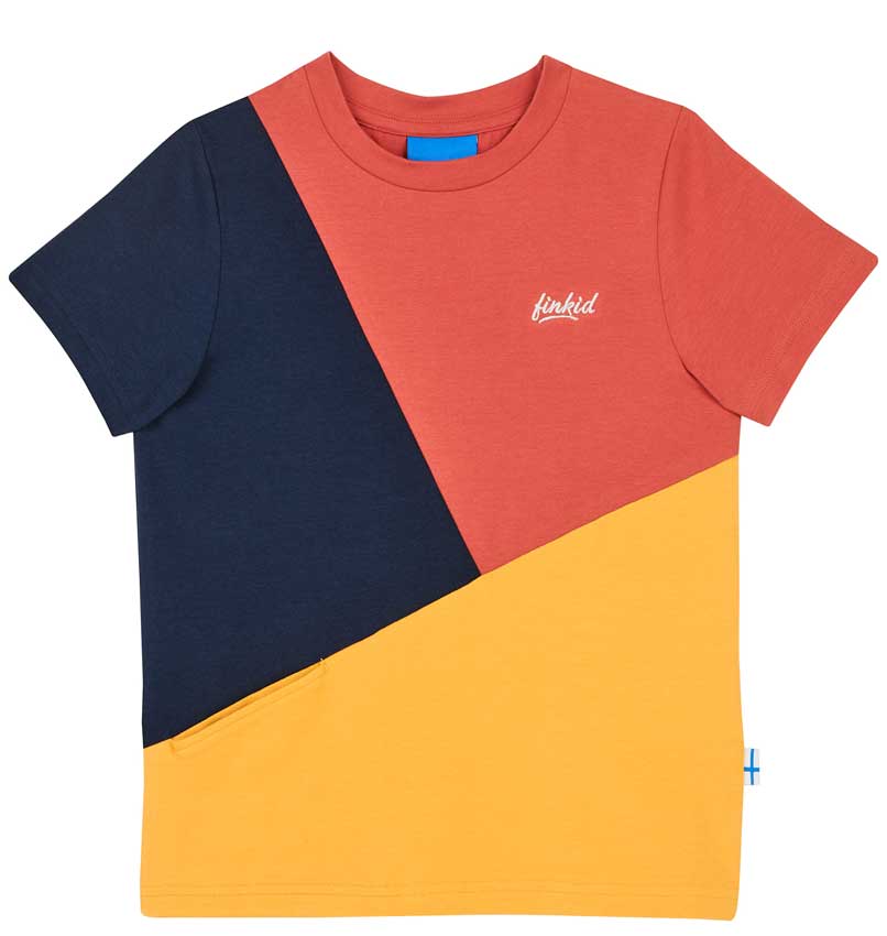 Finkid Kinder T-Shirt Ankkuri Chilli/ Golden Yellow