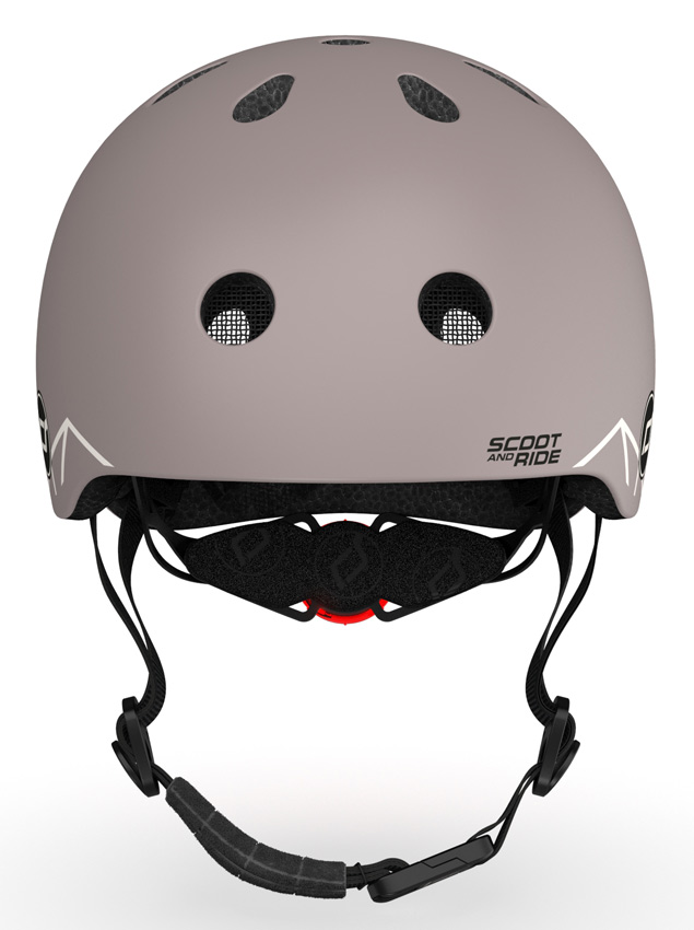 Scoot and Ride Kinderhelm brown lines vorn