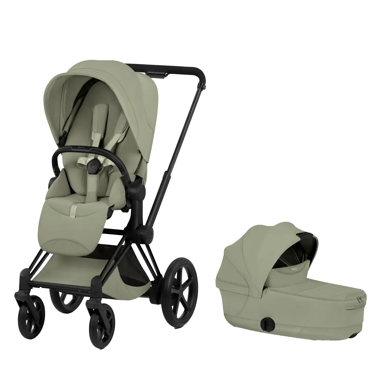 cybex e priam style kombikinderwagen black sage green
