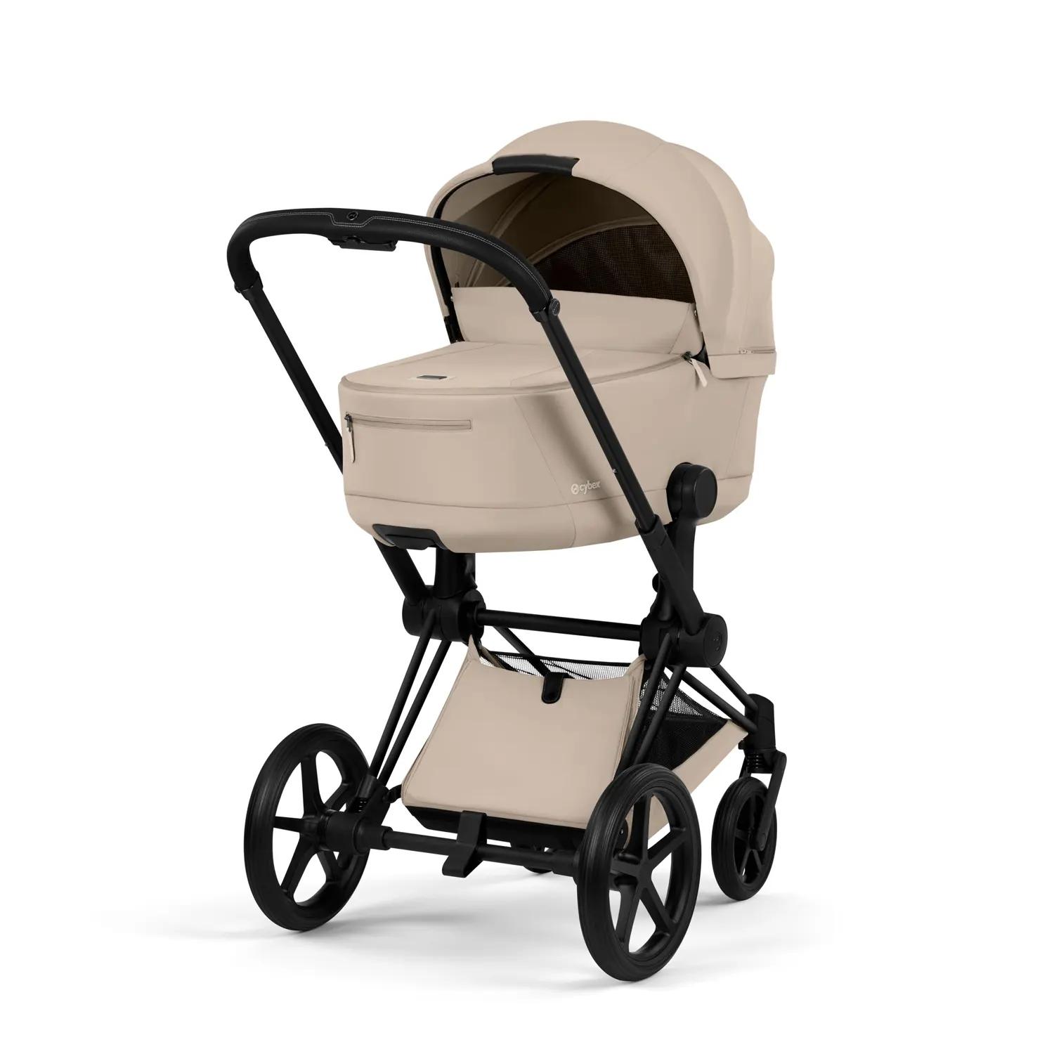 cybex e priam comfort wanne cozy beige gestell seitlich